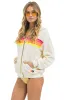 5 STRIPE RELAXED ZIP HOODIE - VINTAGE WHITE // NEON sold by Aviator Nation