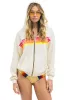 5 STRIPE RELAXED ZIP HOODIE - VINTAGE WHITE // NEON sold by Aviator Nation