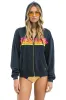 5 STRIPE RELAXED ZIP HOODIE - CHARCOAL // NEON sold by Aviator Nation
