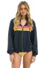 5 STRIPE RELAXED ZIP HOODIE - CHARCOAL // NEON sold by Aviator Nation