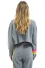 RUGBY STITCH CROPPED CREW SWEATSHIRT RELAXED - HEATHER // NEON sold by Aviator Nation