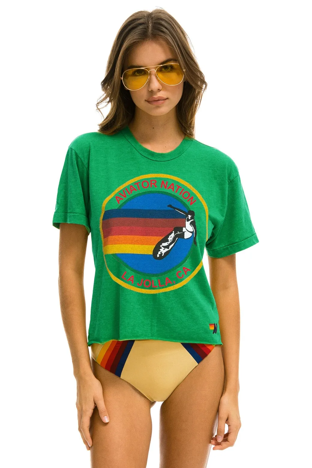 AVIATOR NATION LA JOLLA BOYFRIEND TEE - KELLY GREEN sold by Aviator Nation