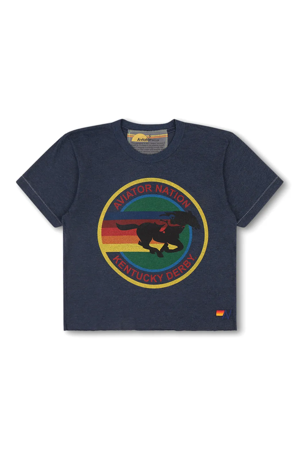 KENTUCKY DERBY 2025 BOYFRIEND TEE - NAVY sold by Aviator Nation