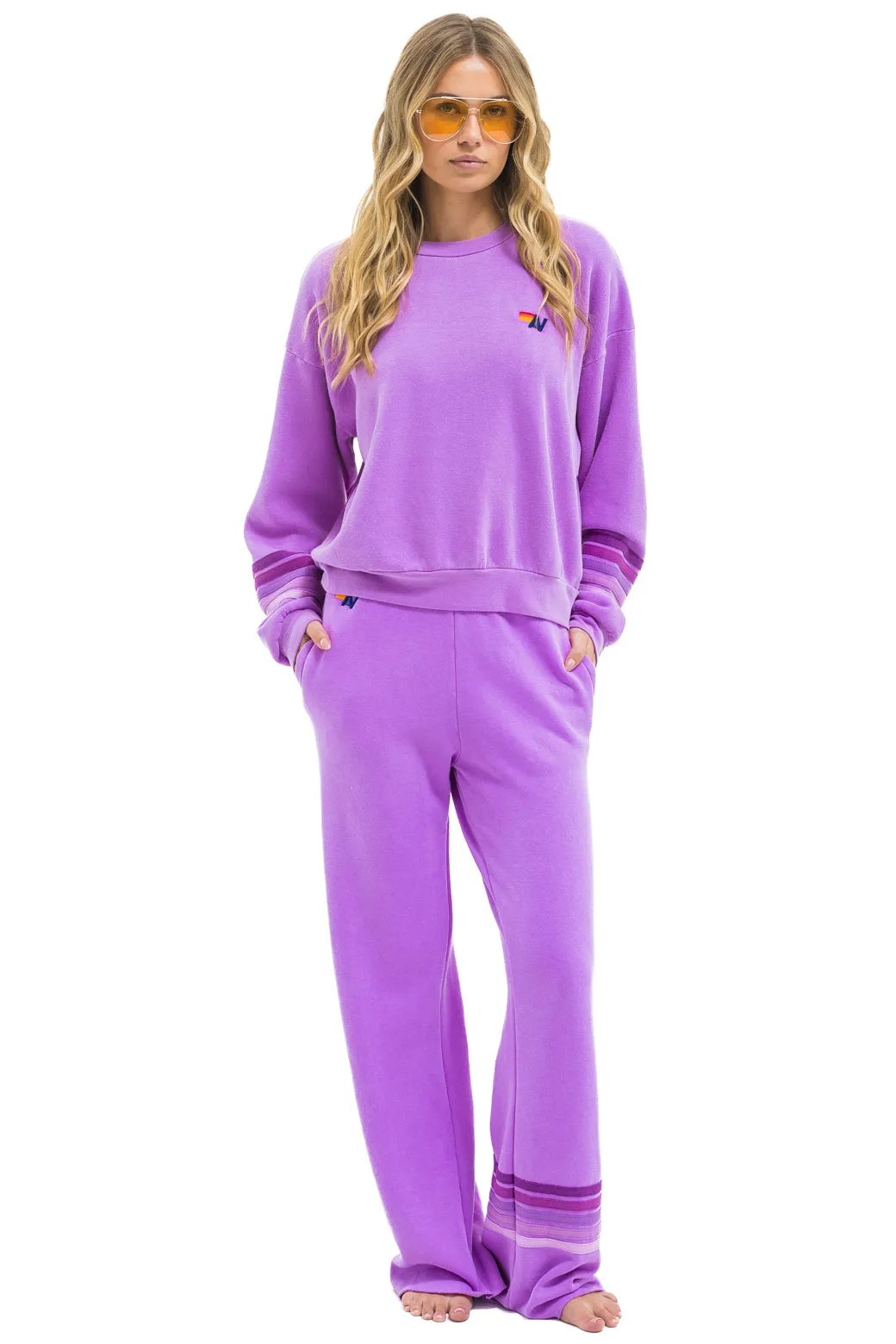 RUGBY STITCH WIDE LEG POCKET SWEATPANTS - NEON PURPLE // PURPLE sold by Aviator Nation product image thumbnail 5