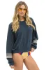 RUGBY STITCH 2 RELAXED CREW SWEATSHIRT - CHARCOAL // CHARCOAL sold by Aviator Nation