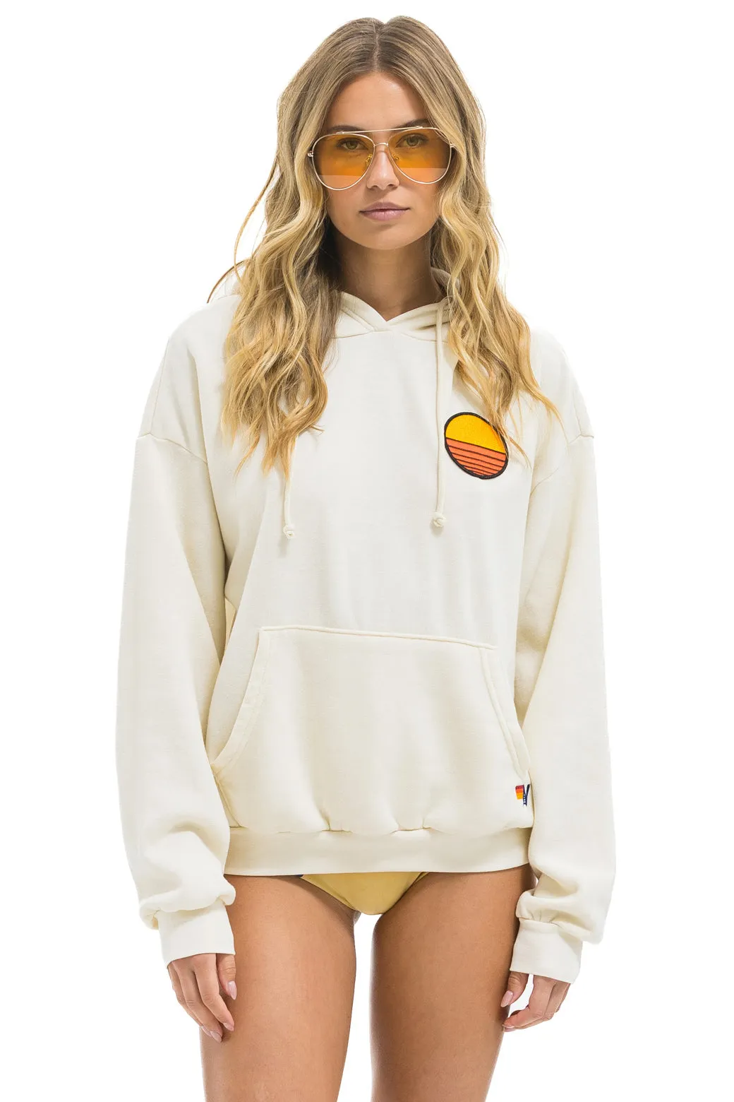 SUNSET PATCH PULLOVER RELAXED HOODIE - VINTAGE WHITE sold by Aviator Nation product image thumbnail 2