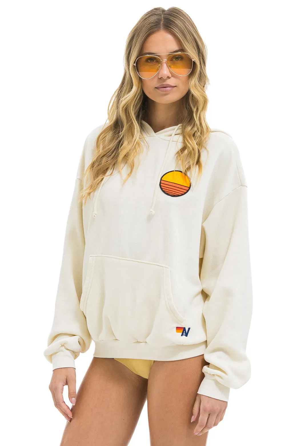 SUNSET PATCH PULLOVER RELAXED HOODIE - VINTAGE WHITE sold by Aviator Nation product image thumbnail 4