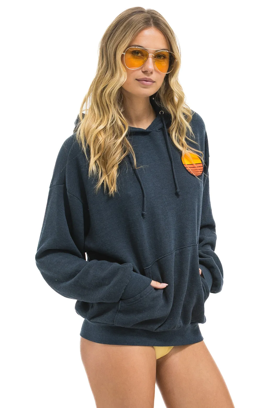 SUNSET PATCH PULLOVER RELAXED HOODIE - CHARCOAL sold by Aviator Nation product image thumbnail 4