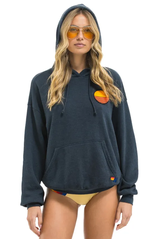 SUNSET PATCH PULLOVER RELAXED HOODIE - CHARCOAL sold by Aviator Nation