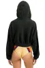 SUNSET PATCH RELAXED CROPPED ZIP HOODIE - CHARCOAL sold by Aviator Nation