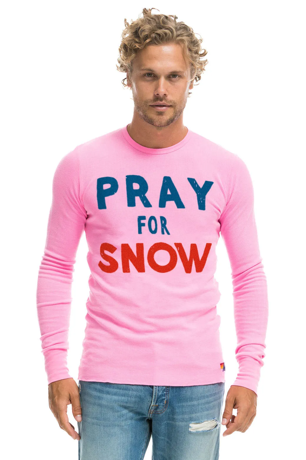 PRAY FOR SNOW THERMAL - NEON PINK sold by Aviator Nation product image thumbnail 2