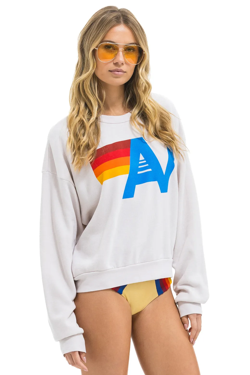 LOGO RELAXED CREW SWEATSHIRT - DOVE sold by Aviator Nation product image thumbnail 2