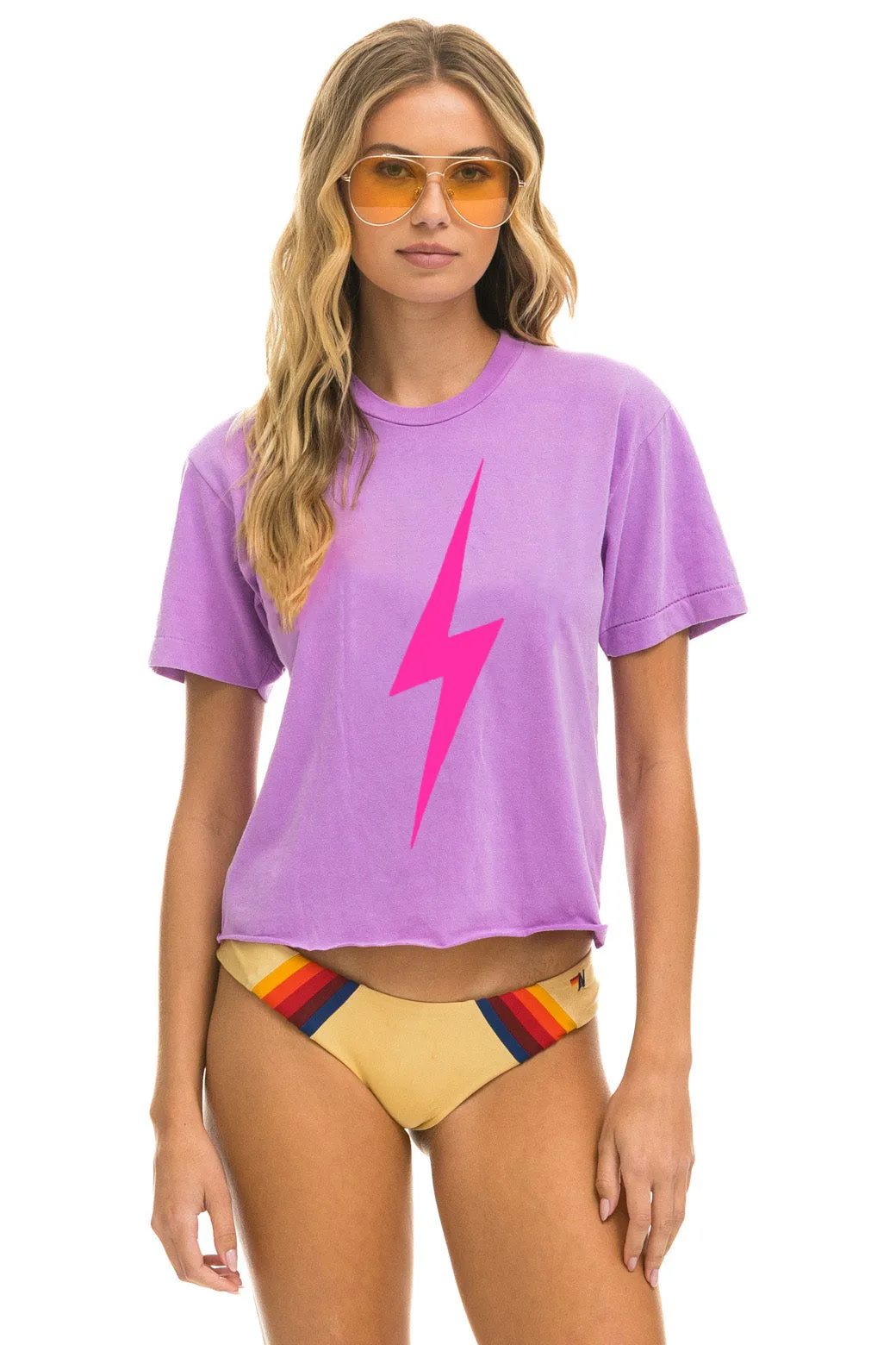 BOLT BOYFRIEND TEE - NEON PURPLE // NEON PINK sold by Aviator Nation