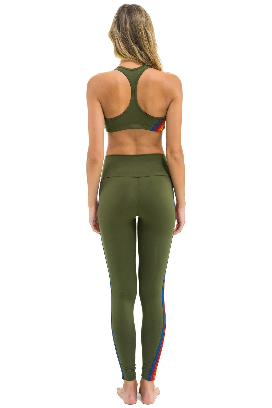 FULL LENGTH HI-RISE 5 STRIPE LEGGINGS - LEAF sold by Aviator Nation product image thumbnail 4