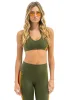 WOMEN'S 5 STRIPE SPORTS BRA - LEAF sold by Aviator Nation