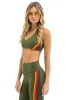 WOMEN'S 5 STRIPE SPORTS BRA - LEAF sold by Aviator Nation