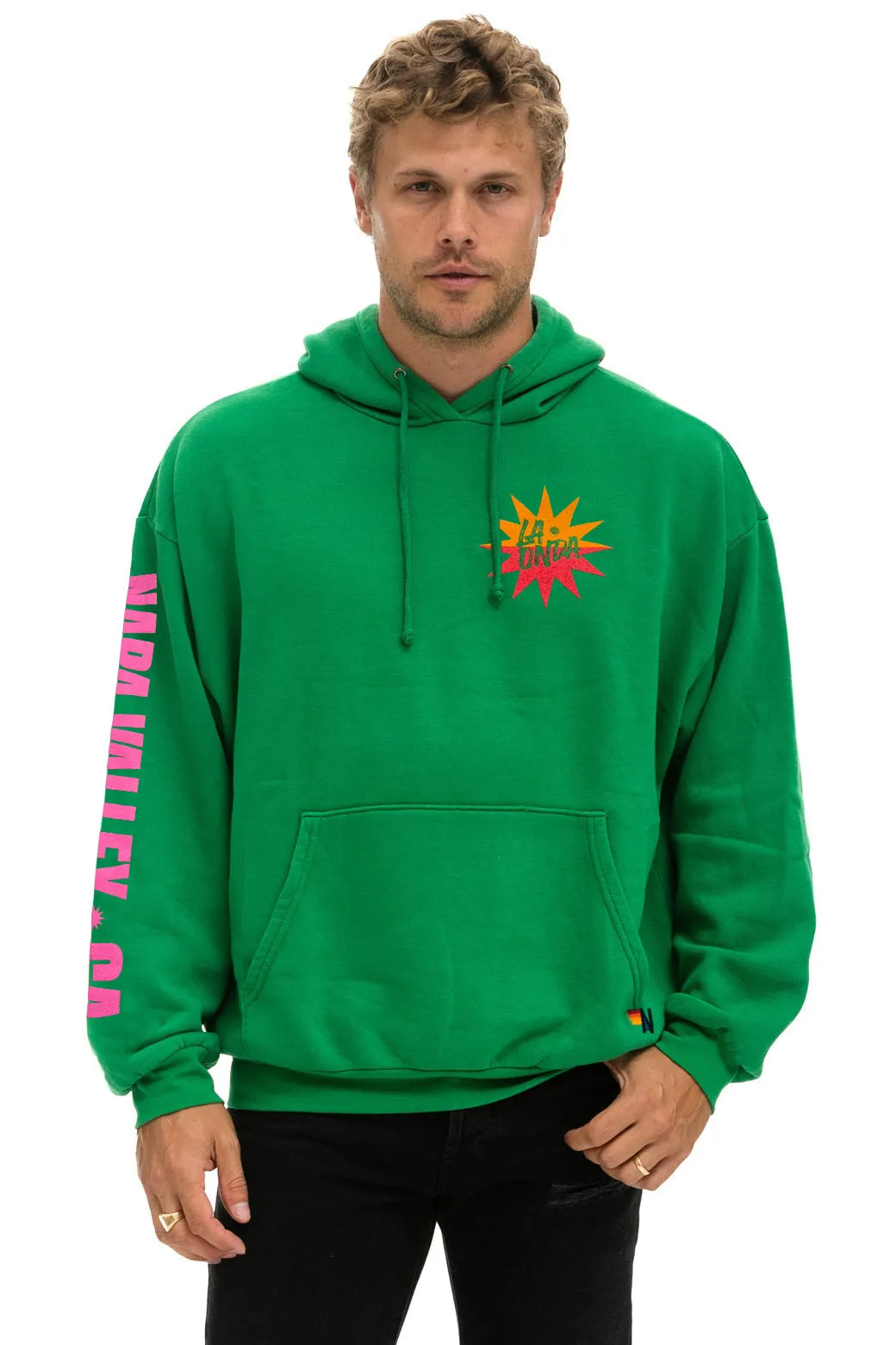 LA ONDA 2025 RELAXED PULLOVER HOODIE - KELLY GREEN sold by Aviator Nation product image thumbnail 2
