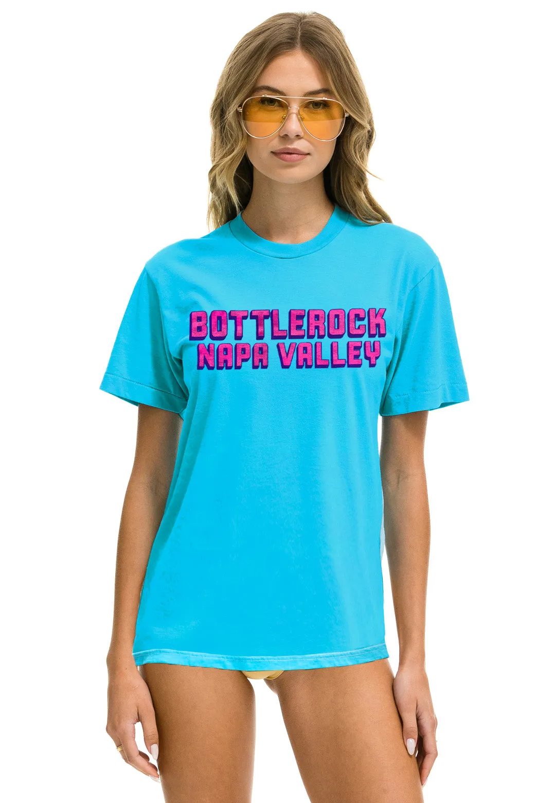 BOTTLEROCK 2025 TEE - NEON BLUE sold by Aviator Nation product image thumbnail 2