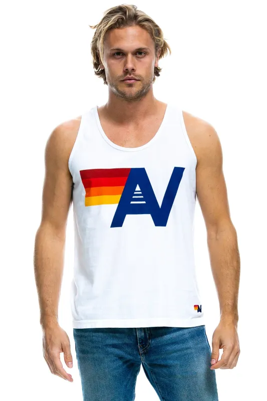 MEN'S LOGO TANK - WHITE sold by Aviator Nation