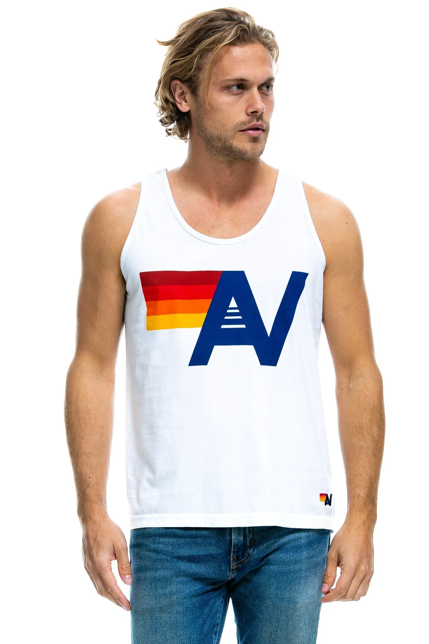 MEN'S LOGO TANK - WHITE sold by Aviator Nation product image thumbnail 2