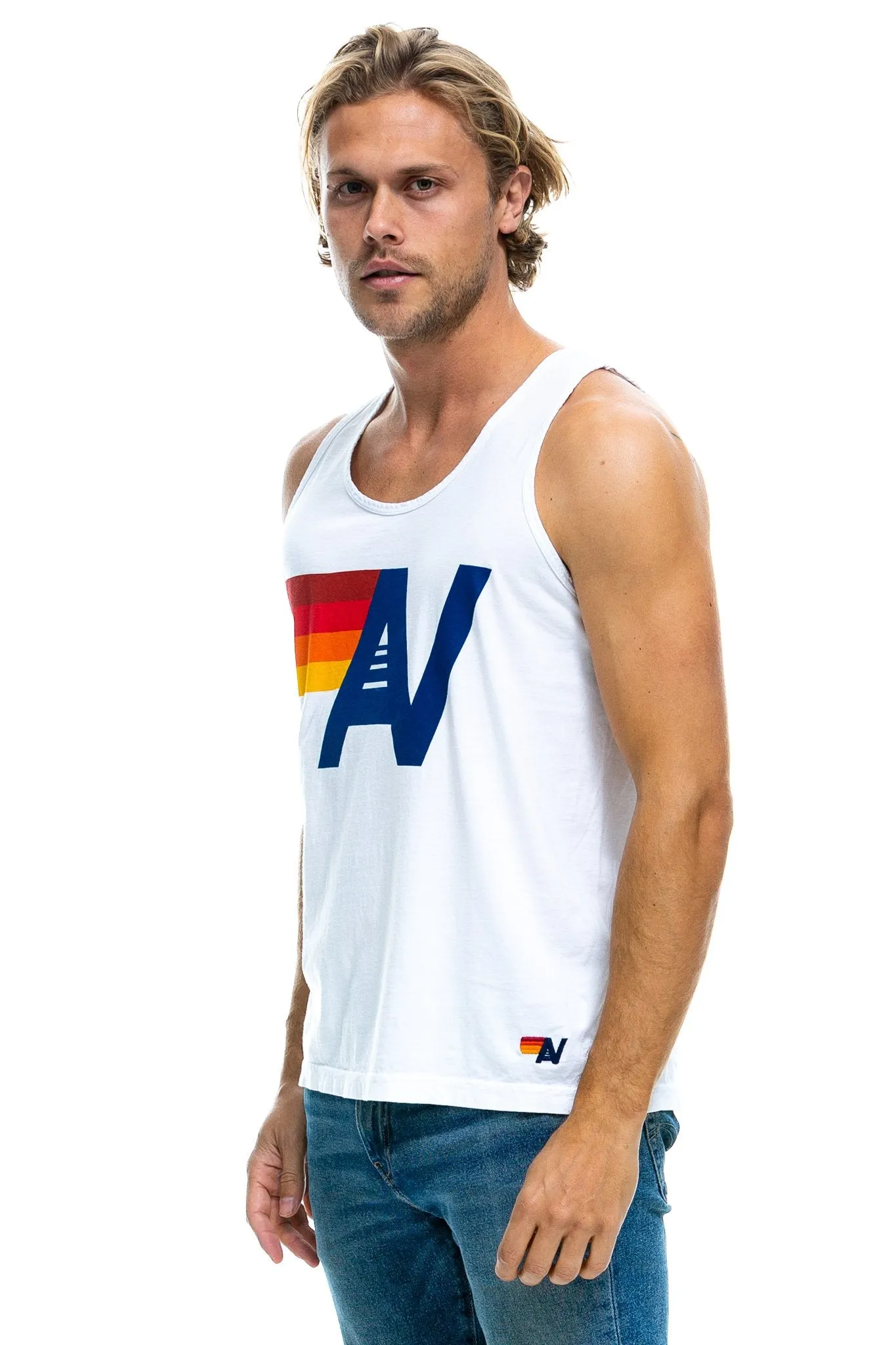 MEN'S LOGO TANK - WHITE sold by Aviator Nation product image thumbnail 3
