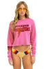 BUCKEYE FEST 2025  RUGBY STITCH CROPPED CREW SWEATSHIRT - NEON PINK sold by Aviator Nation