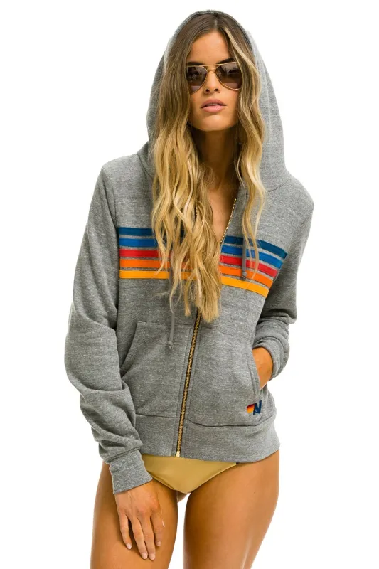 5 STRIPE HOODIE - HEATHER GREY 2 sold by Aviator Nation