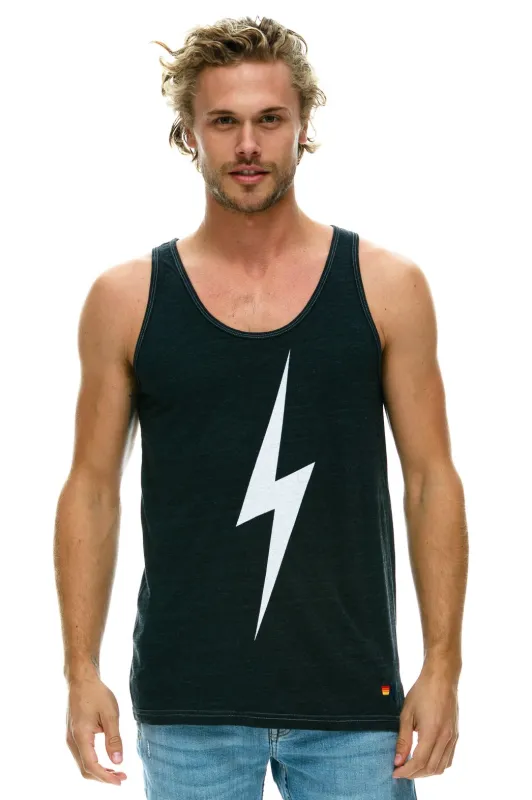 MEN'S BOLT  TANK - CHARCOAL sold by Aviator Nation
