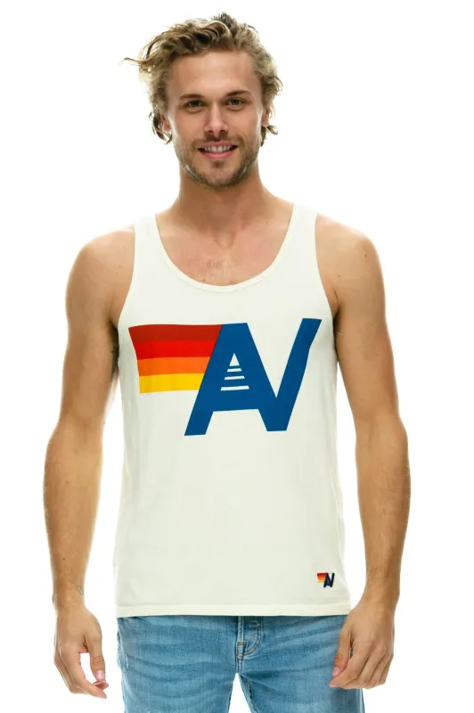 MEN'S LOGO TANK - VINTAGE WHITE sold by Aviator Nation
