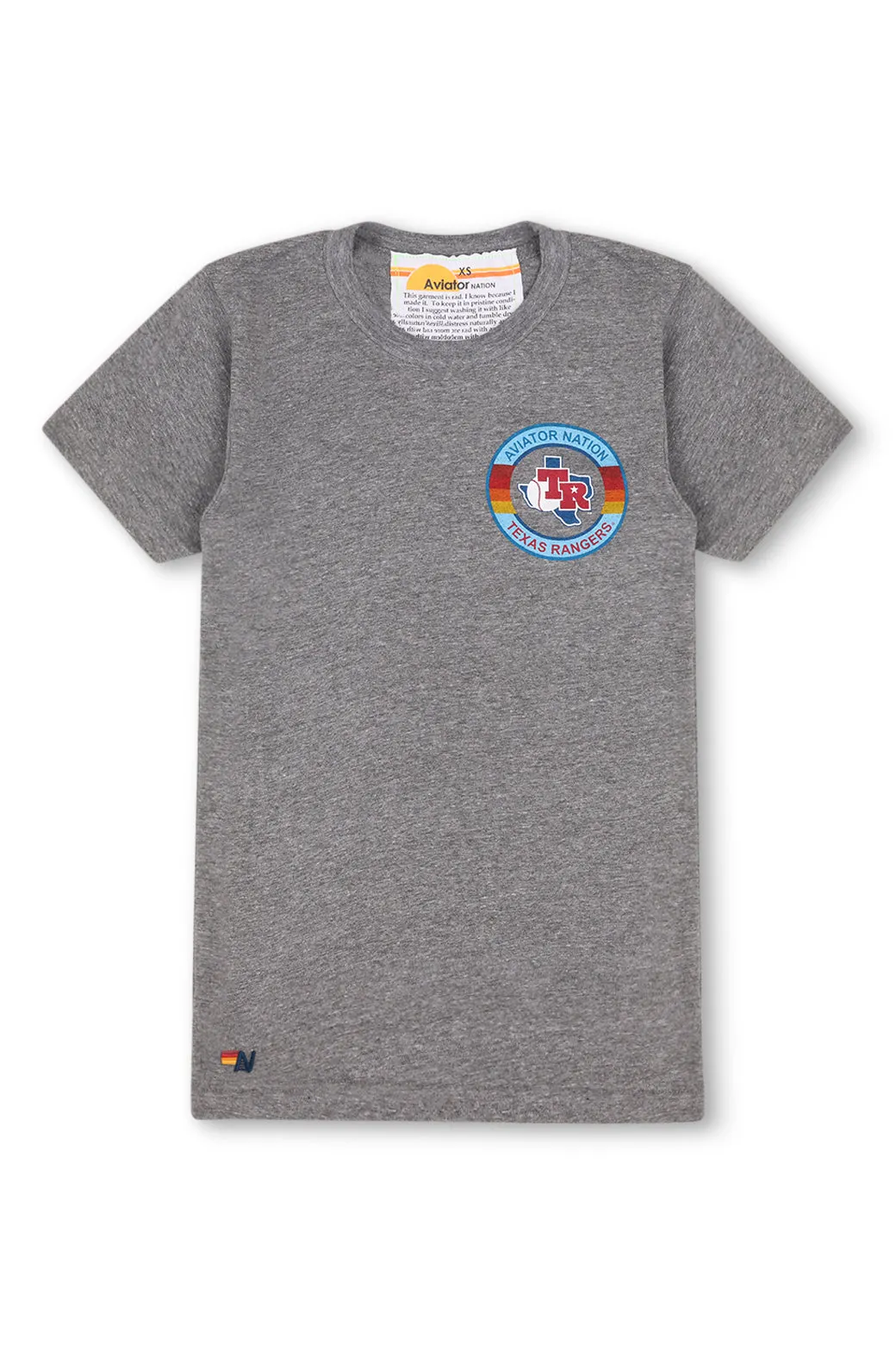 TEXAS RANGERS UNISEX CREW TEE - HEATHER GREY sold by Aviator Nation
