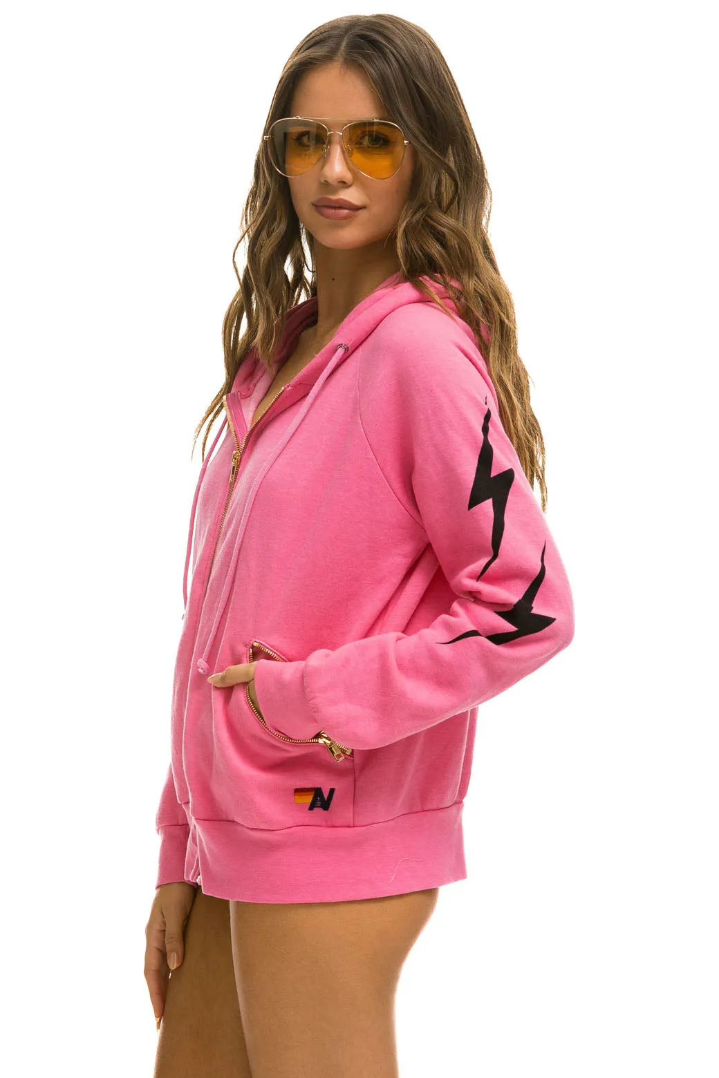 BOLT 4 RELAXED ZIP HOODIE WITH POCKETS - PARIS PINK sold by Aviator Nation product image thumbnail 5