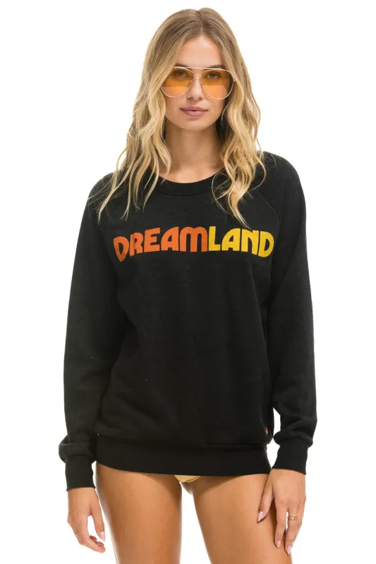 DREAMLAND LOGO CREW SWEATSHIRT - BLACK sold by Aviator Nation