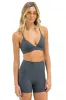 WIDE RIB TRIANGLE ADJUSTABLE SPORTS BRA - TITANIUM sold by Aviator Nation