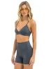 WIDE RIB TRIANGLE ADJUSTABLE SPORTS BRA - TITANIUM sold by Aviator Nation