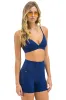WIDE RIB TRIANGLE ADJUSTABLE SPORTS BRA - NAVY sold by Aviator Nation