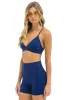 WIDE RIB TRIANGLE ADJUSTABLE SPORTS BRA - NAVY sold by Aviator Nation