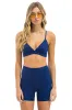 WIDE RIB TRIANGLE ADJUSTABLE SPORTS BRA - NAVY sold by Aviator Nation