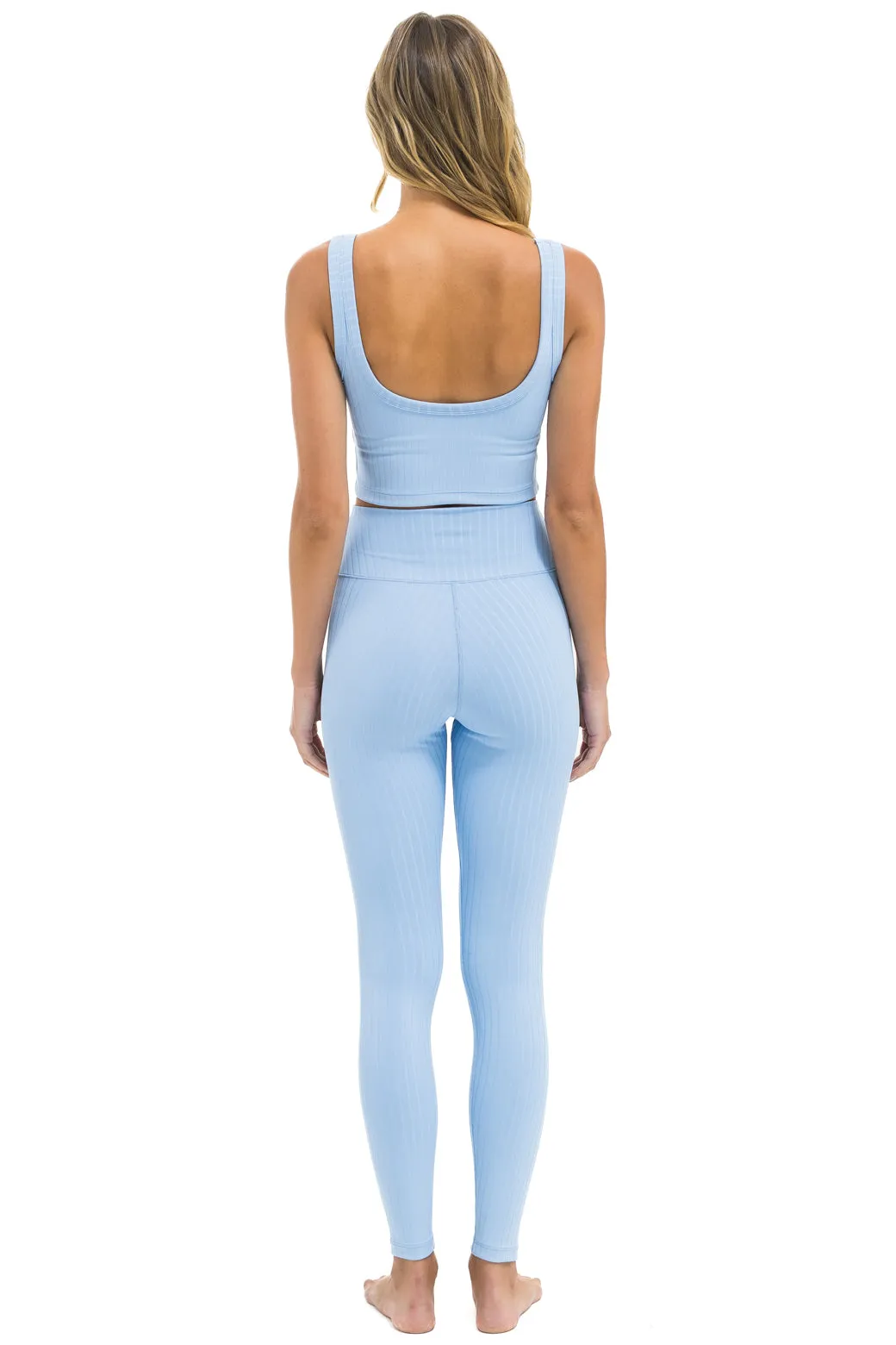 WIDE RIB FULL LENGTH HI-RISE LEGGINGS - SKY sold by Aviator Nation product image thumbnail 3
