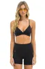 WIDE RIB 4IN HI-RISE BIKER SHORT - BLACK sold by Aviator Nation