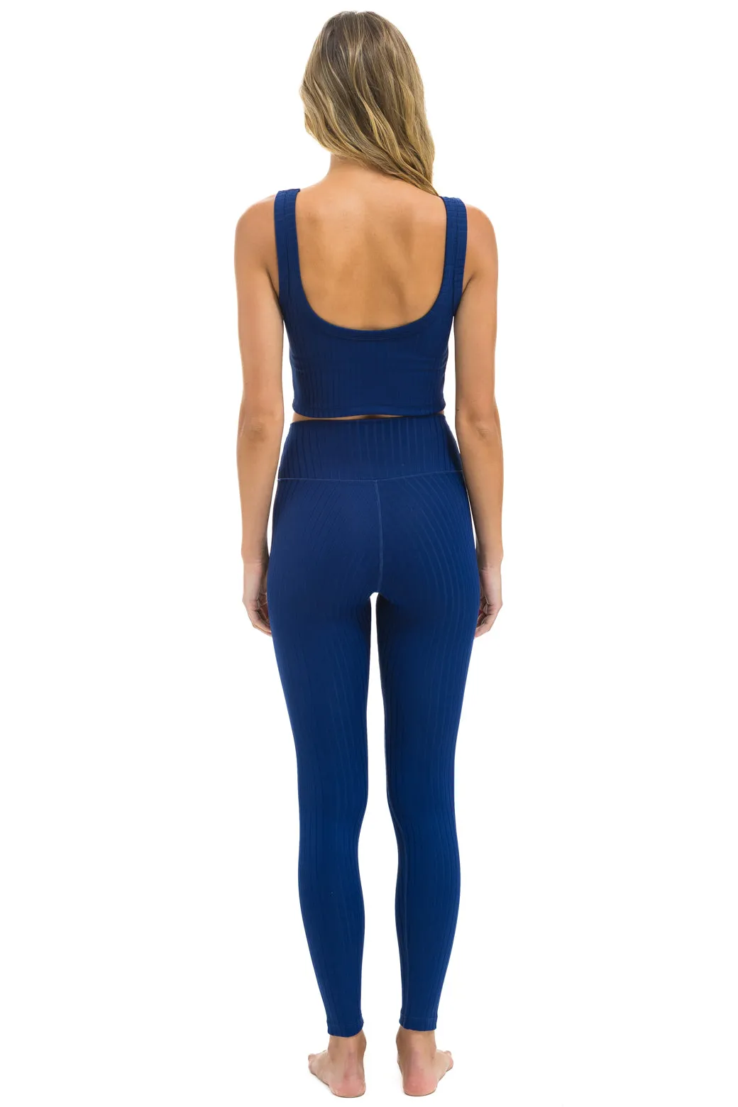 WIDE RIB FULL LENGTH HI-RISE LEGGINGS - NAVY sold by Aviator Nation product image thumbnail 3