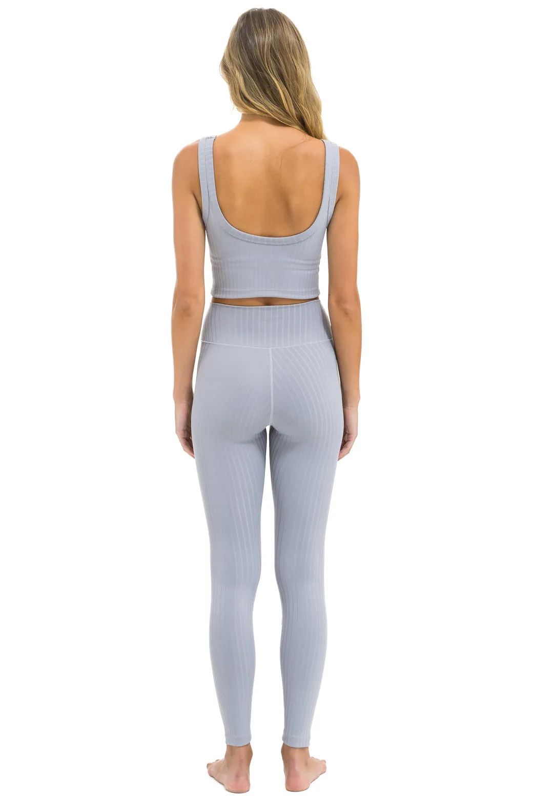 WIDE RIB FULL LENGTH HI-RISE LEGGINGS - LIGHT GREY sold by Aviator Nation product image thumbnail 3