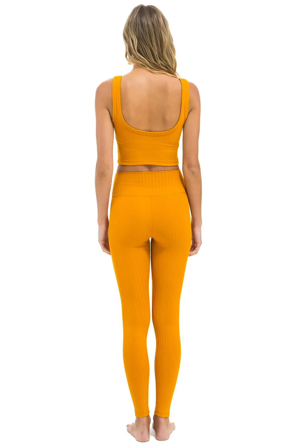 WIDE RIB FULL LENGTH HI-RISE LEGGINGS - GOLD sold by Aviator Nation product image thumbnail 3