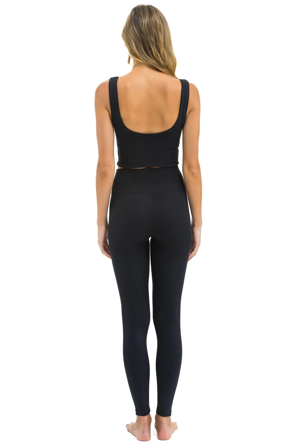 WIDE RIB FULL LENGTH HI-RISE LEGGINGS - BLACK sold by Aviator Nation product image thumbnail 3