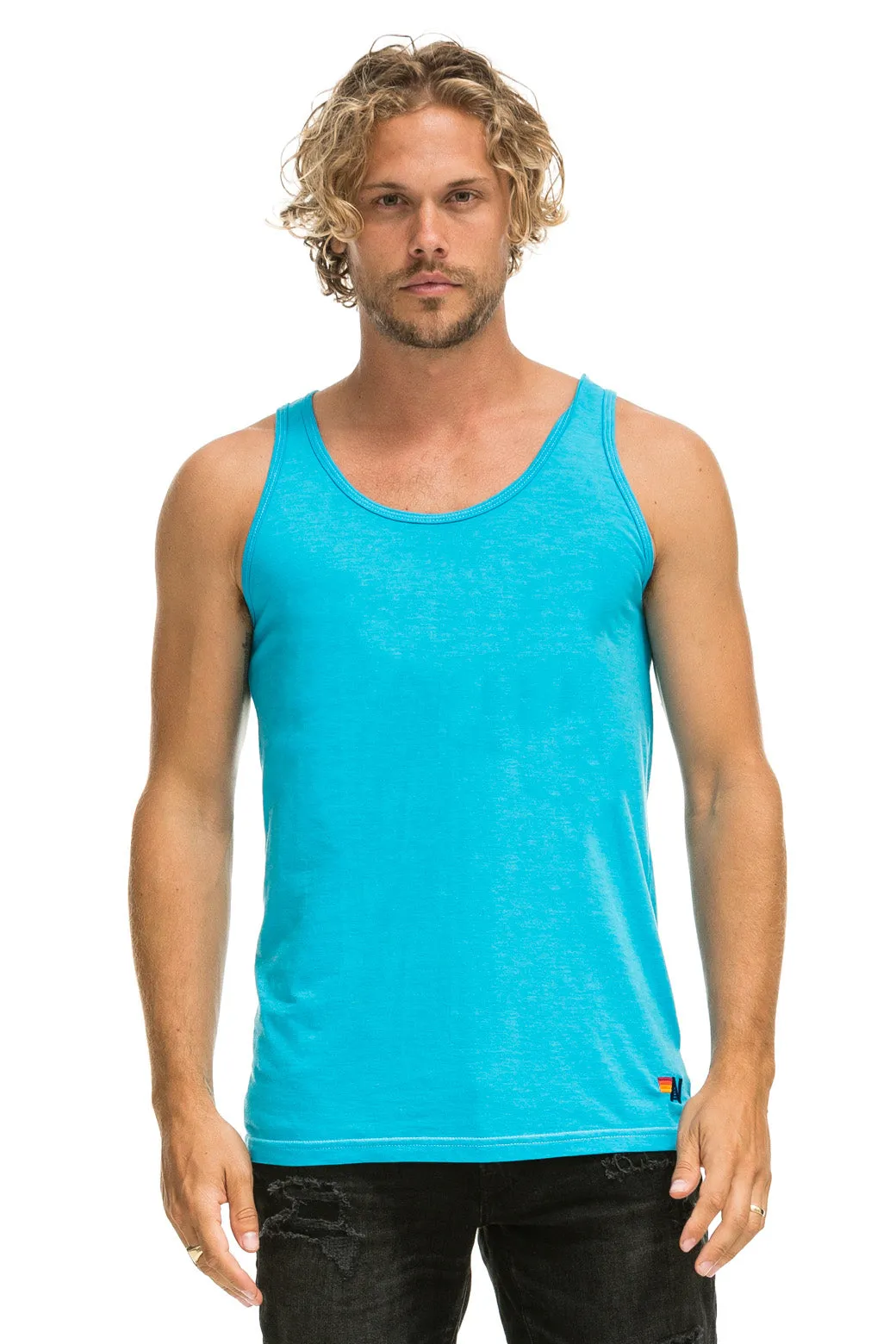 MEN'S BASIC TANK - NEON BLUE sold by Aviator Nation