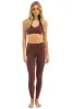 FULL LENGTH HI-RISE 5 STRIPE LEGGINGS - MOCHA sold by Aviator Nation
