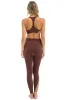 FULL LENGTH HI-RISE 5 STRIPE LEGGINGS - MOCHA sold by Aviator Nation