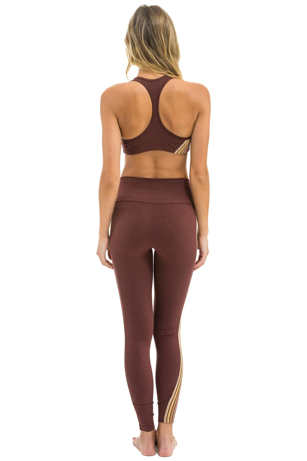 FULL LENGTH HI-RISE 5 STRIPE LEGGINGS - MOCHA sold by Aviator Nation product image thumbnail 4