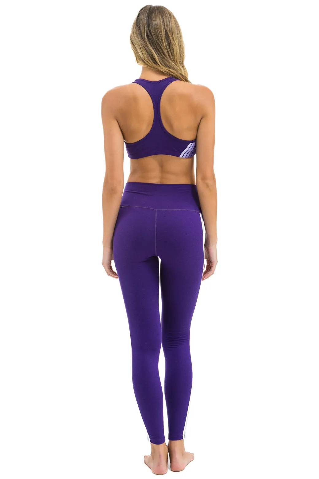 FULL LENGTH HI-RISE 5 STRIPE LEGGINGS - GRAPE sold by Aviator Nation product image thumbnail 4
