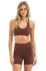 WOMEN'S 5 STRIPE SPORTS BRA - MOCHA sold by Aviator Nation