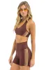 WOMEN'S 5 STRIPE SPORTS BRA - MOCHA sold by Aviator Nation